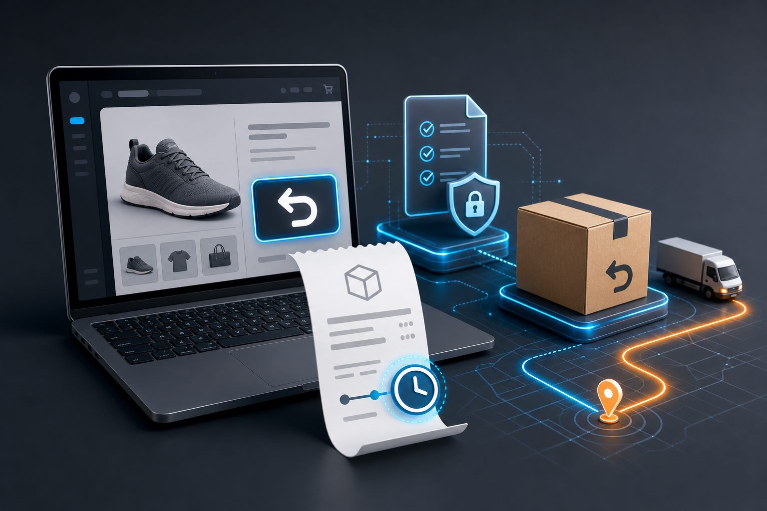 Illustrazione del flusso di recesso digitale per ecommerce